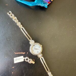 Brighton Silver Watch with Crystal Accents